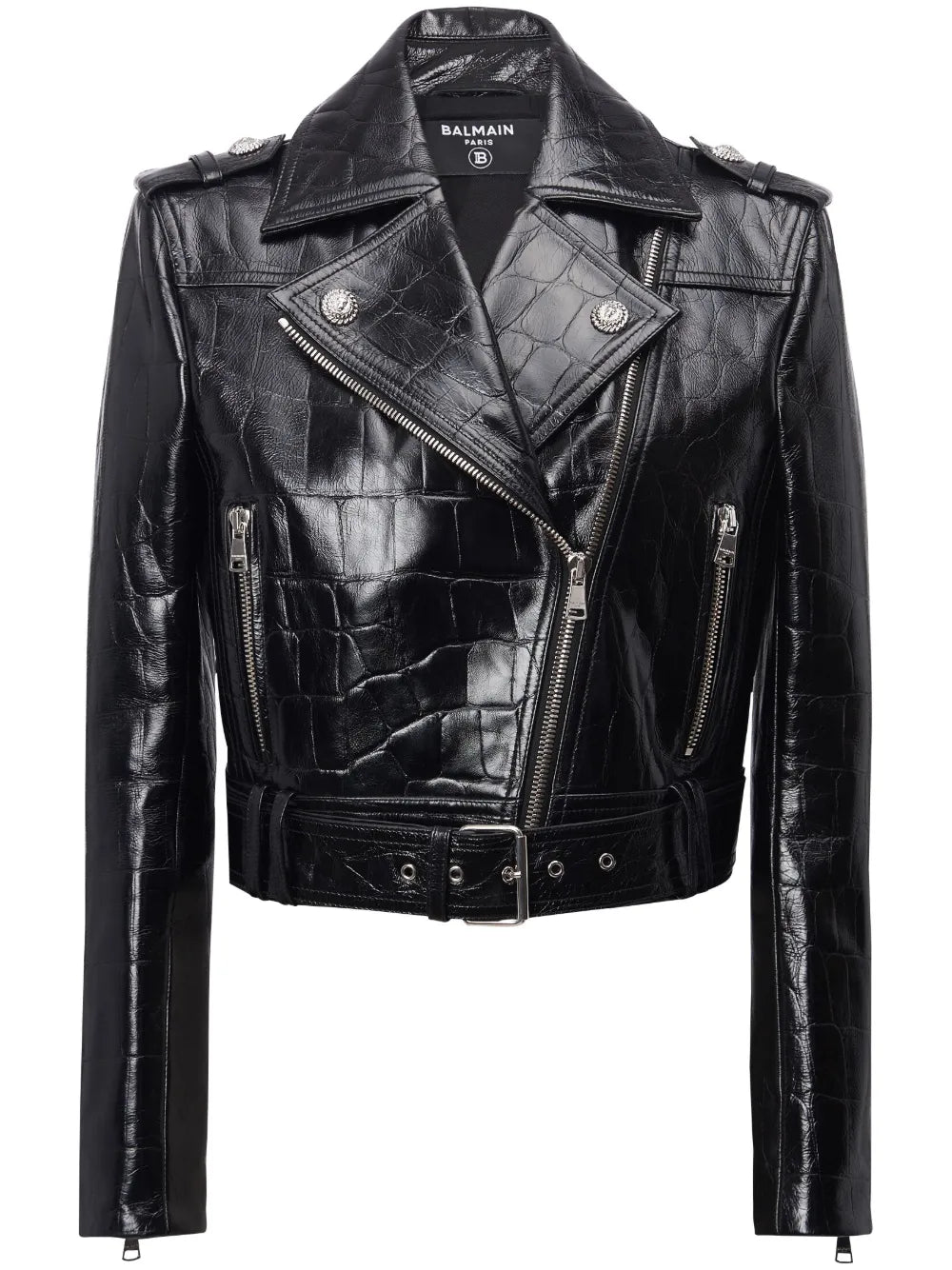 Polished-Finish Biker Jacket
