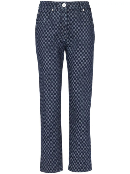 Monogram-Print Straight-Leg Jeans