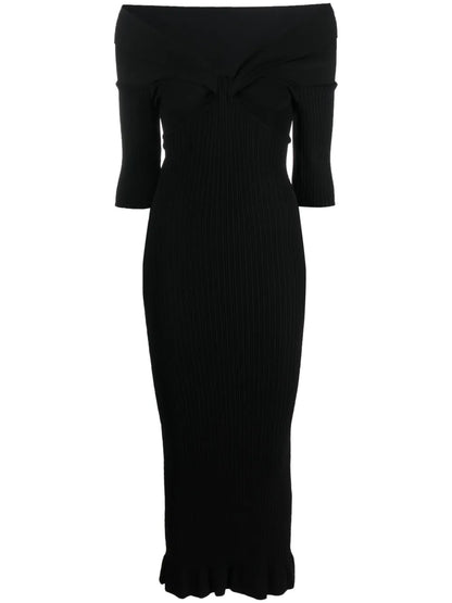 Ribbed-Knit Midi Dress