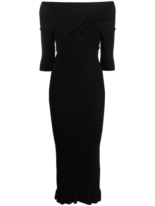 Ribbed-Knit Midi Dress