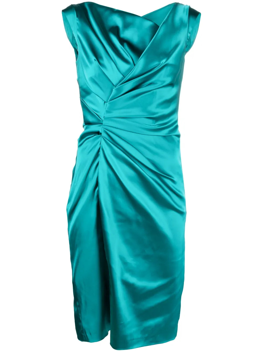 Gathered-Detail Midi Dress