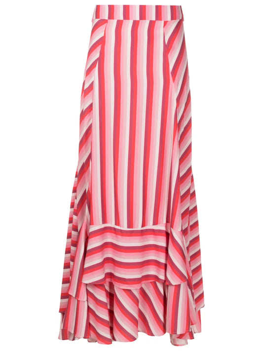 Stripe-Print Maxi Skirt