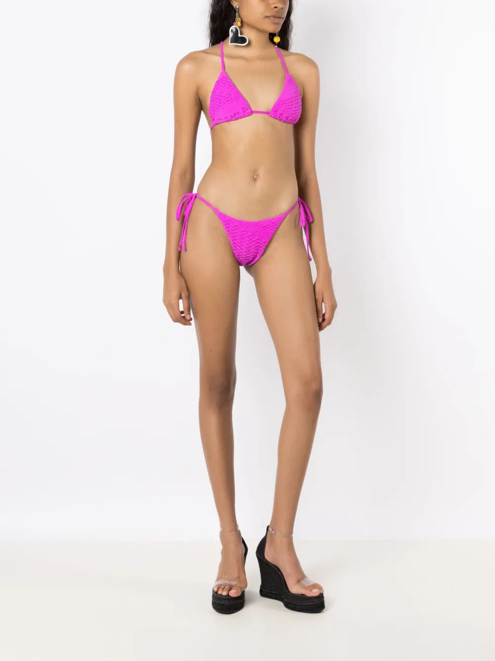 Woven-Design Triangle Bikini