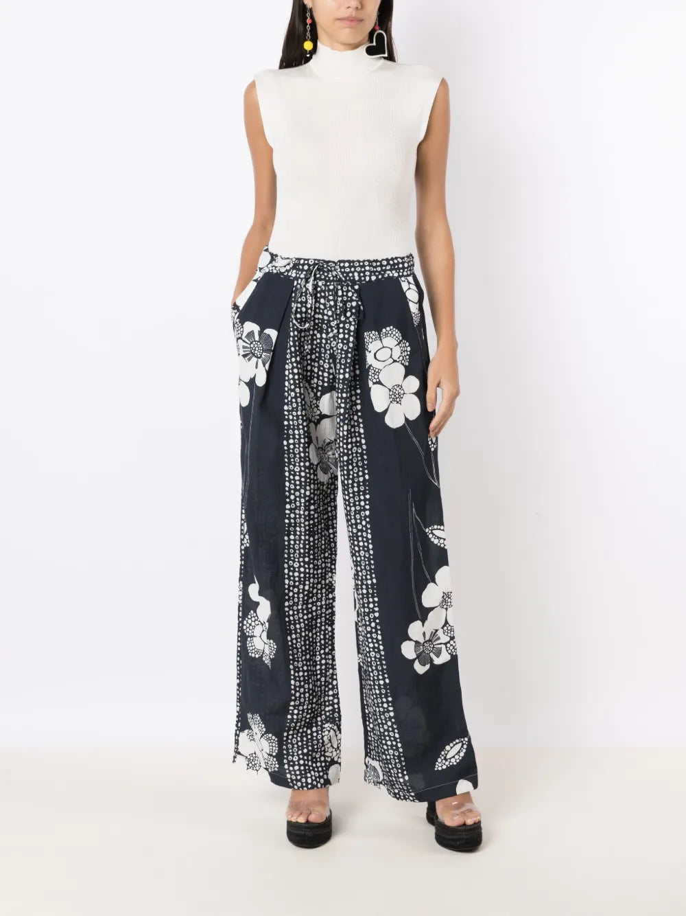 Floral-Print Straight-Leg Trousers