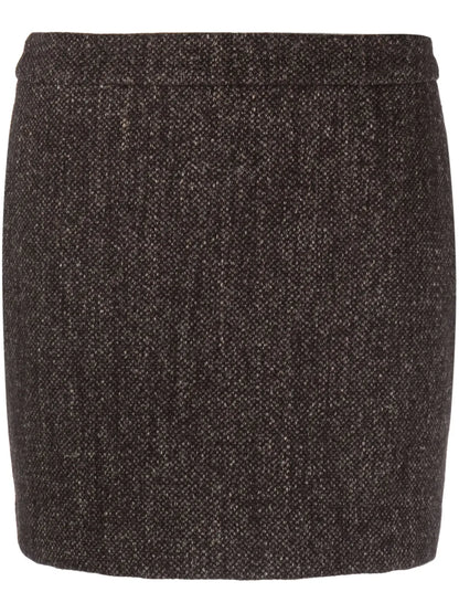High-Waist Wool-Blend Miniskirt