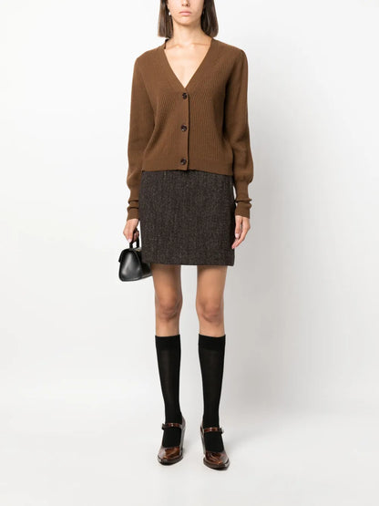 High-Waist Wool-Blend Miniskirt