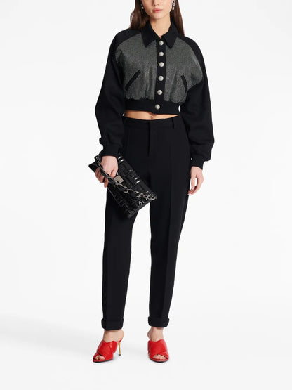 High-Waisted Tapered-Leg Trousers