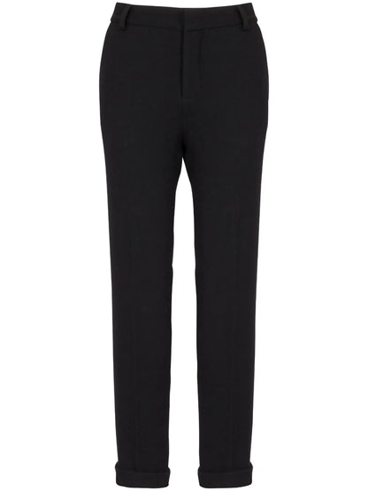High-Waisted Tapered-Leg Trousers