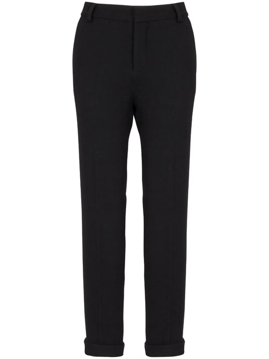 High-Waisted Tapered-Leg Trousers