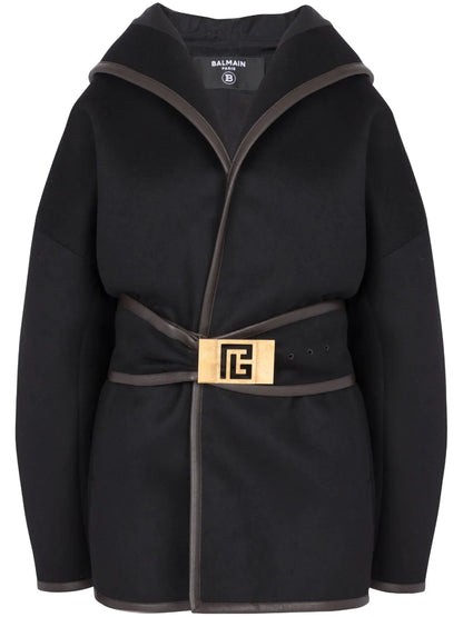 Belted-Waist Wool Coat
