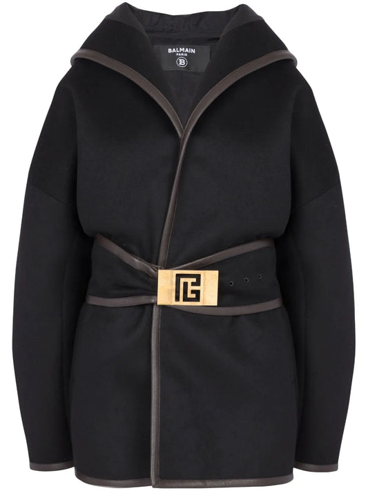 Belted-Waist Wool Coat