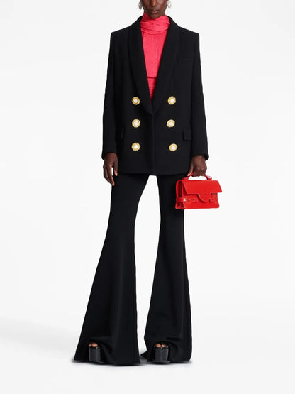 Button-Fastening Double-Breasted Jacket