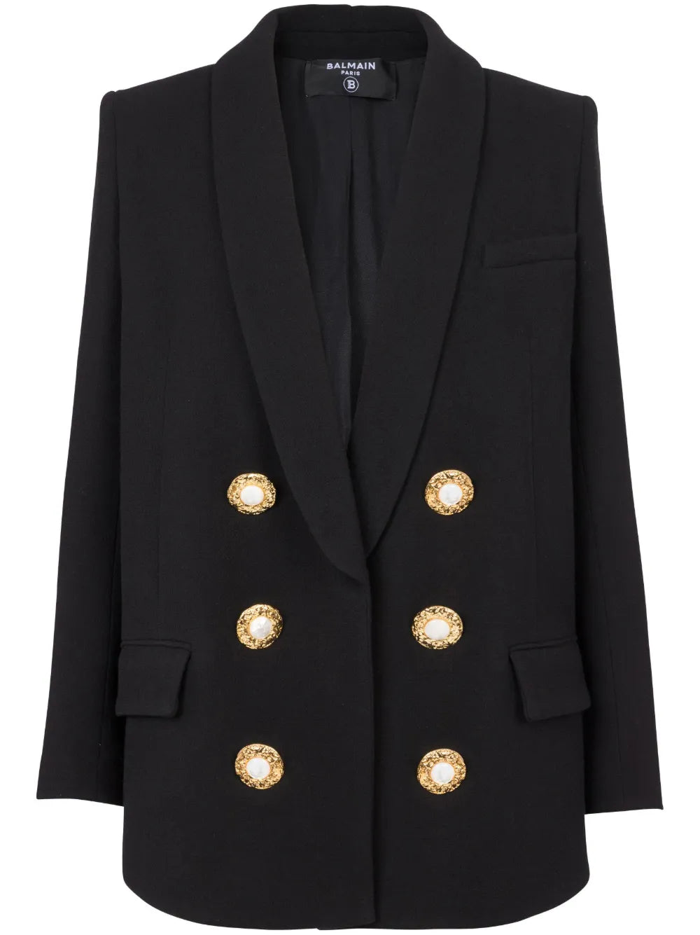 Button-Fastening Double-Breasted Jacket