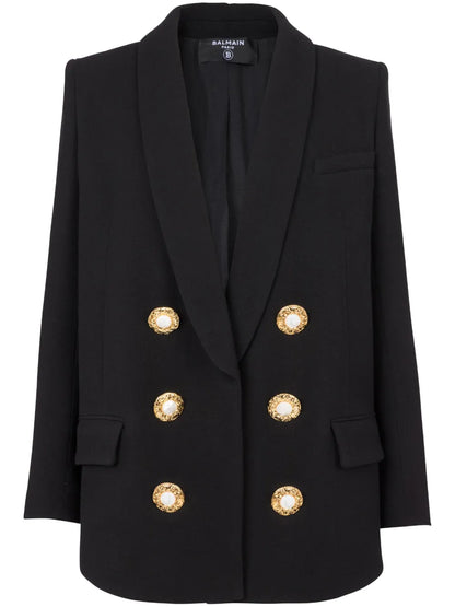 Button-Fastening Double-Breasted Jacket