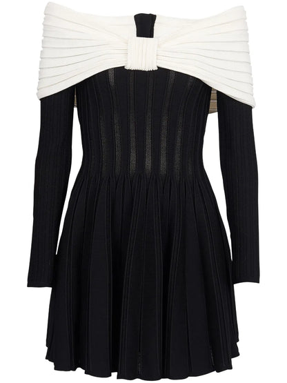 Off-Shoulder Knitted Minidress