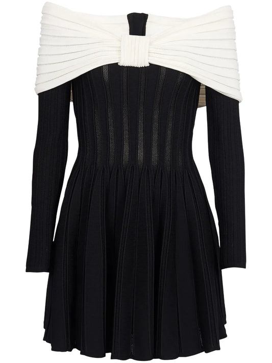 Off-Shoulder Knitted Minidress