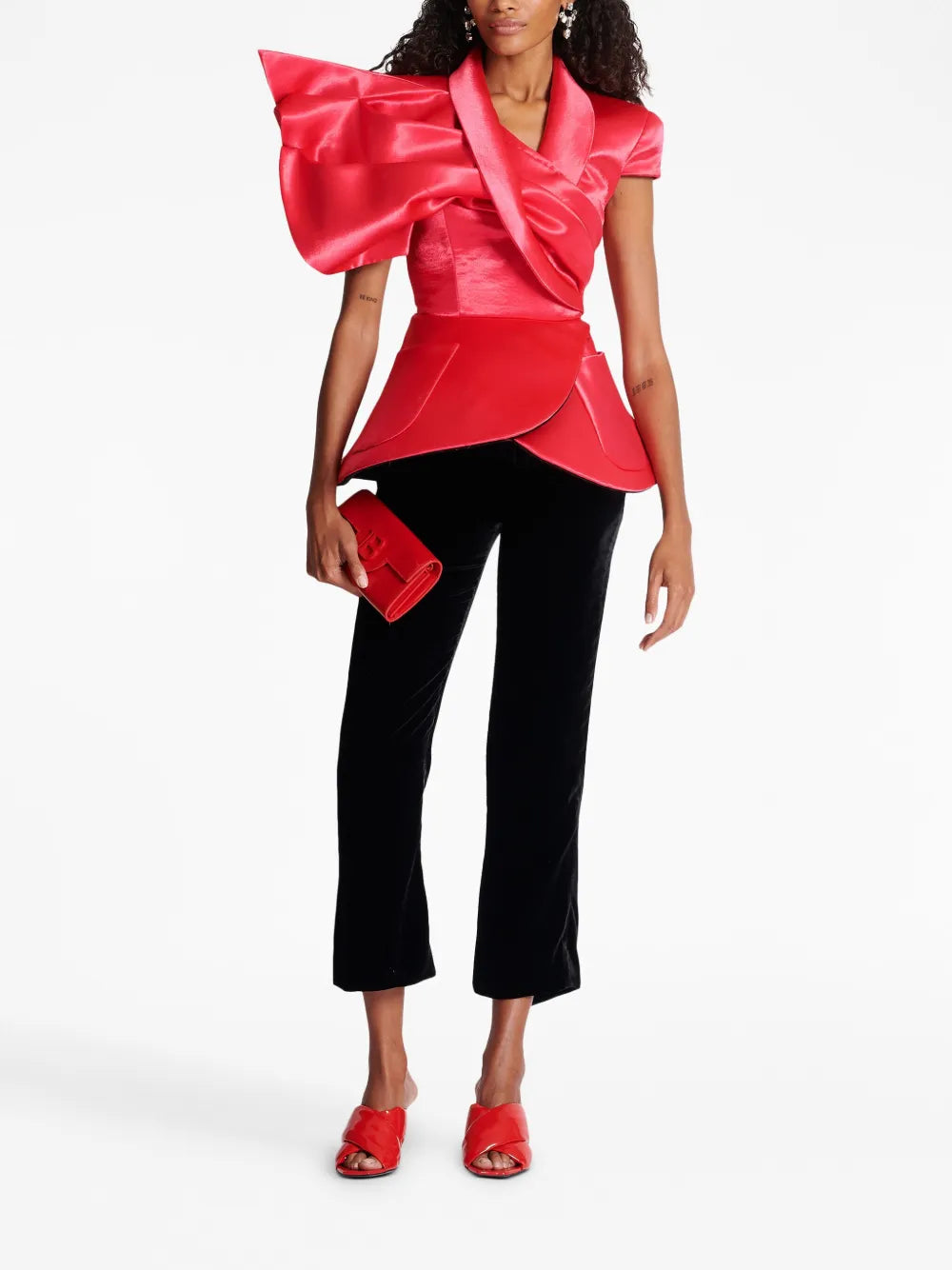 Satin Peplum Blouse