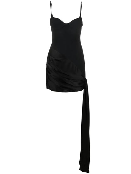 Draped-Skirt Panelled Minidress