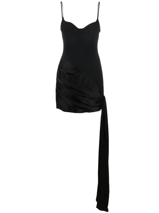 Draped-Skirt Panelled Minidress