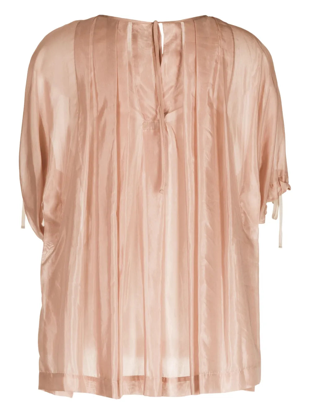 Short-Sleeve Pleated Blouse