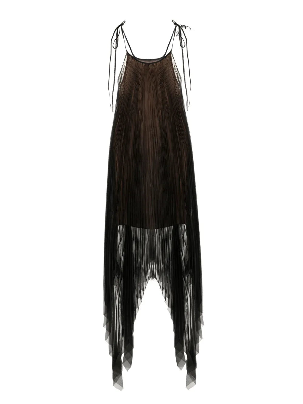 Asymmetric Pleated Midi Dress