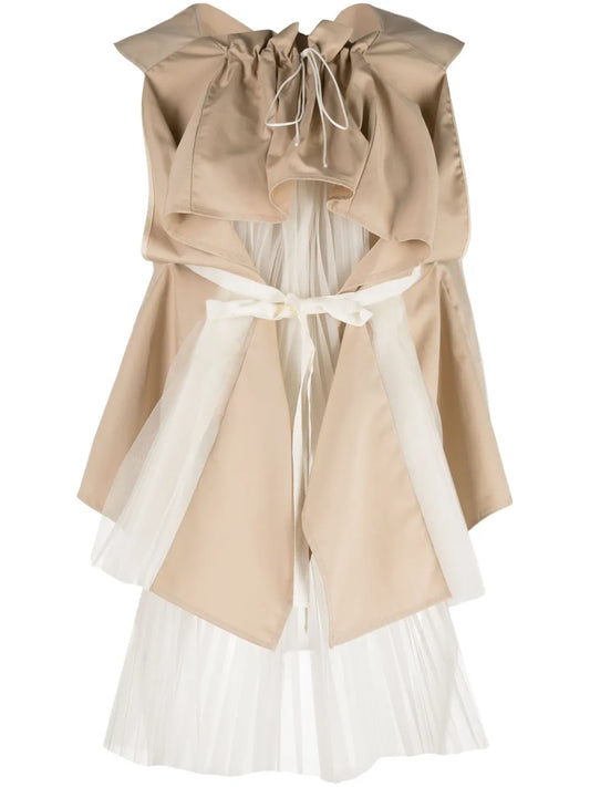 Tulle-Overlay Panelled Top