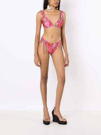 Geometric Rose-Print Bikini