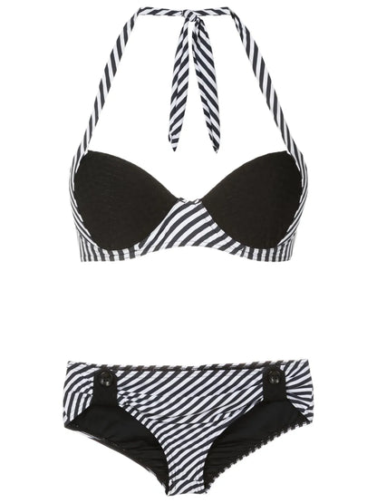 Striped Underwire-Cup Bikini