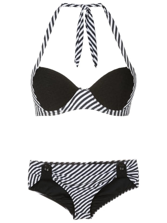 Striped Underwire-Cup Bikini