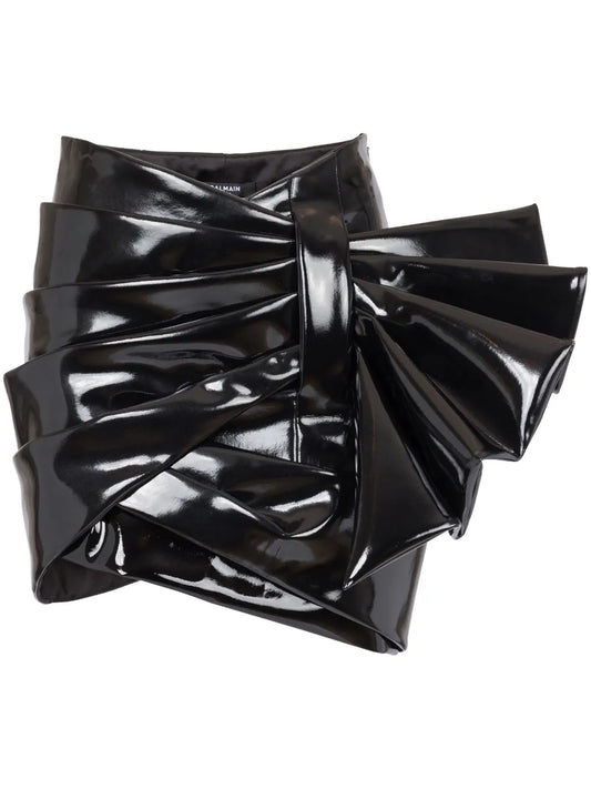 Draped High-Waisted Mini Skirt