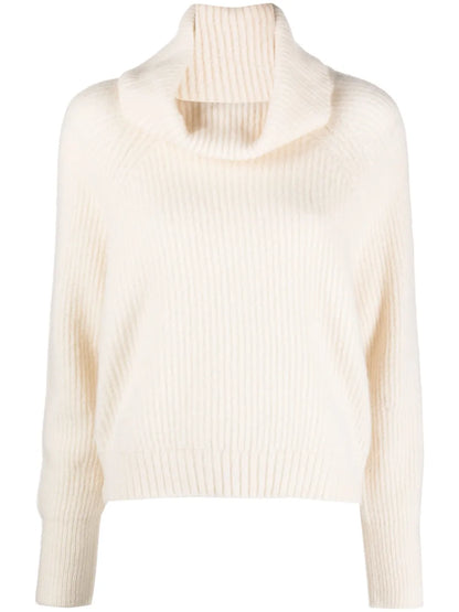 Cowl-Neck Fine-Knit Jumper