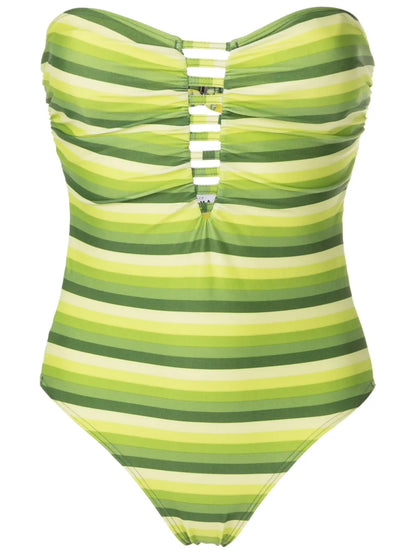 Striped Cut-Out Swimsuit