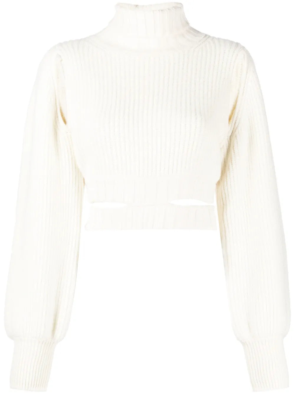Roll-Neck Cropped Knit Jumper