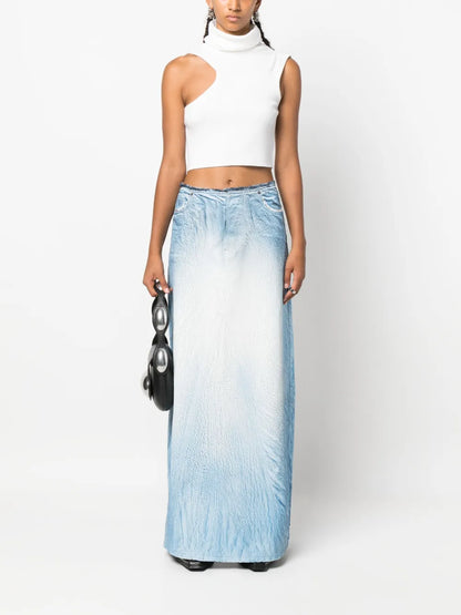 De-Pago-Fsd1 A-Line Denim Maxi Skirt