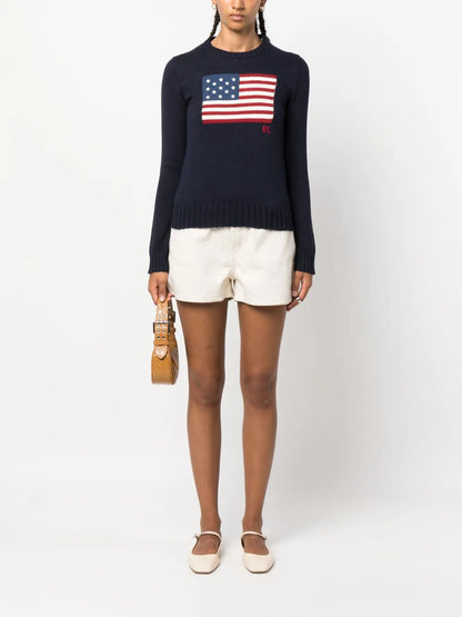 Graphic-Print Cotton Jumper