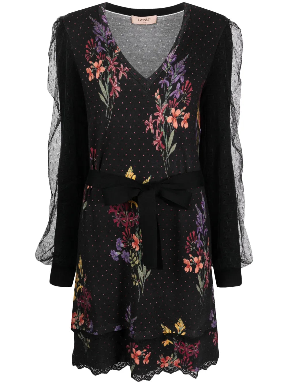 Floral-Print Tied-Waist Dress