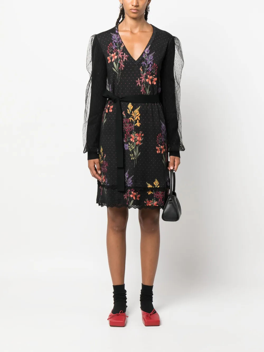 Floral-Print Tied-Waist Dress