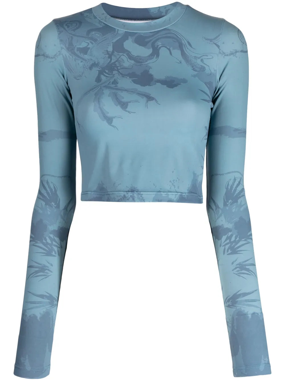 Abstract Pattern-Print Crew-Neck Top