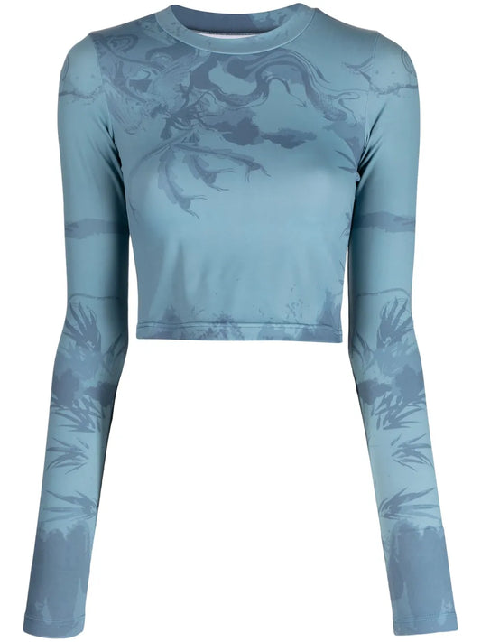 Abstract Pattern-Print Crew-Neck Top