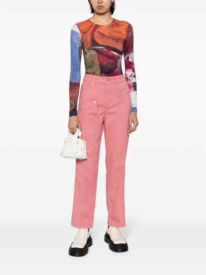High-Waist Straight-Leg Jeans