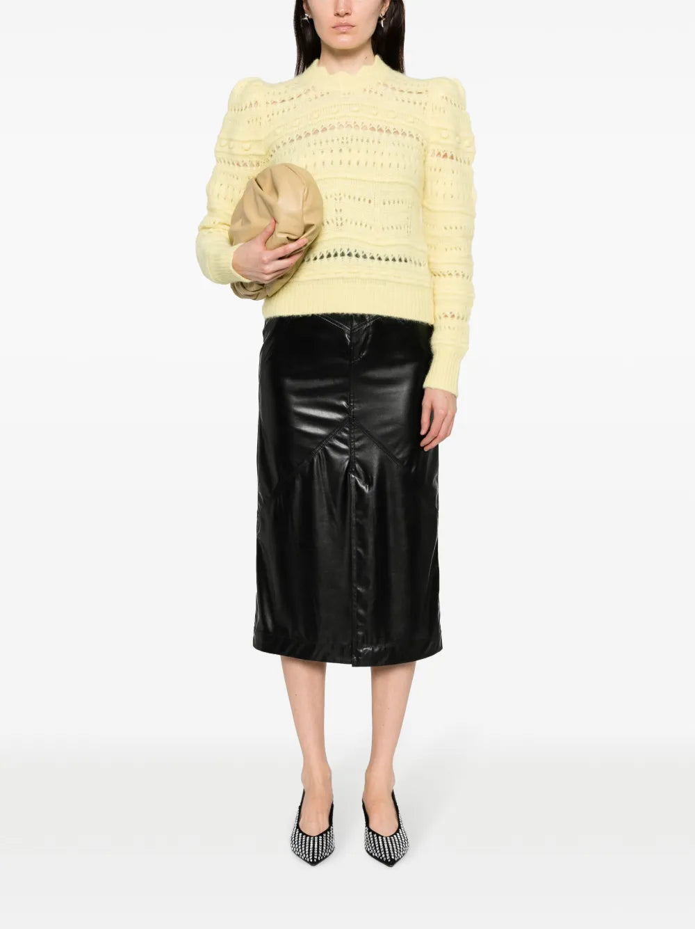Breanne Faux-Leather Midi Skirt