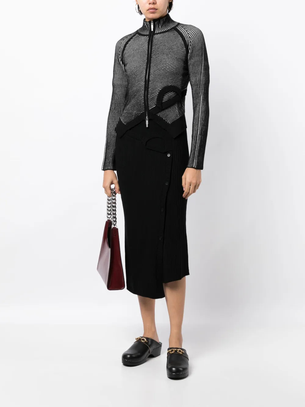 Zip-Up Two-Tone Bomber Jacket
