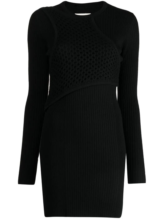 Long-Sleeve Wool Minidress