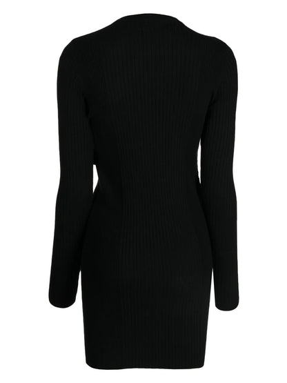 Long-Sleeve Wool Minidress