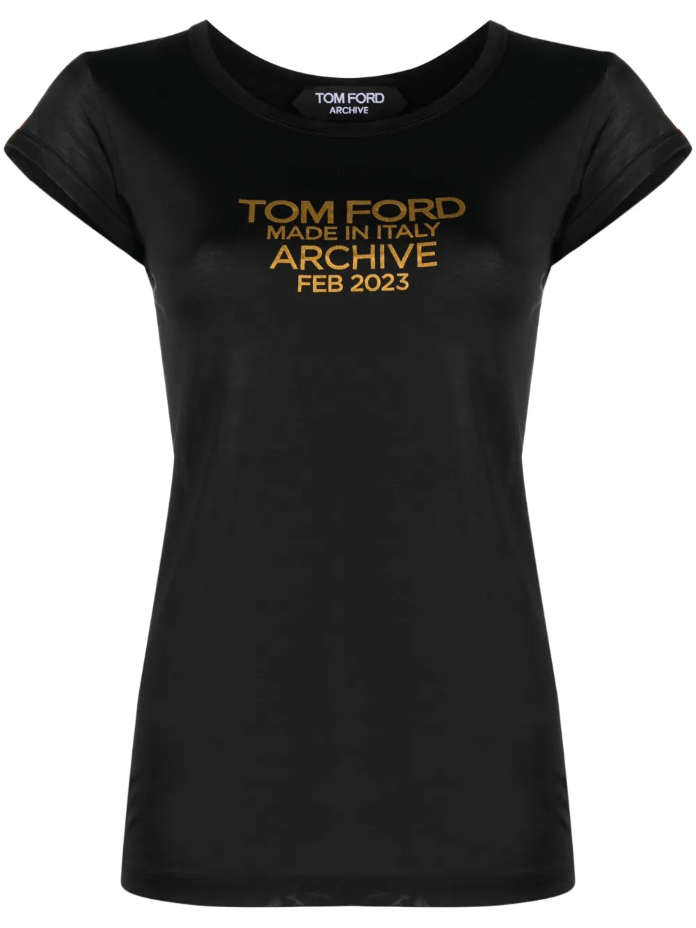 Logo-Print Silk T-Shirt