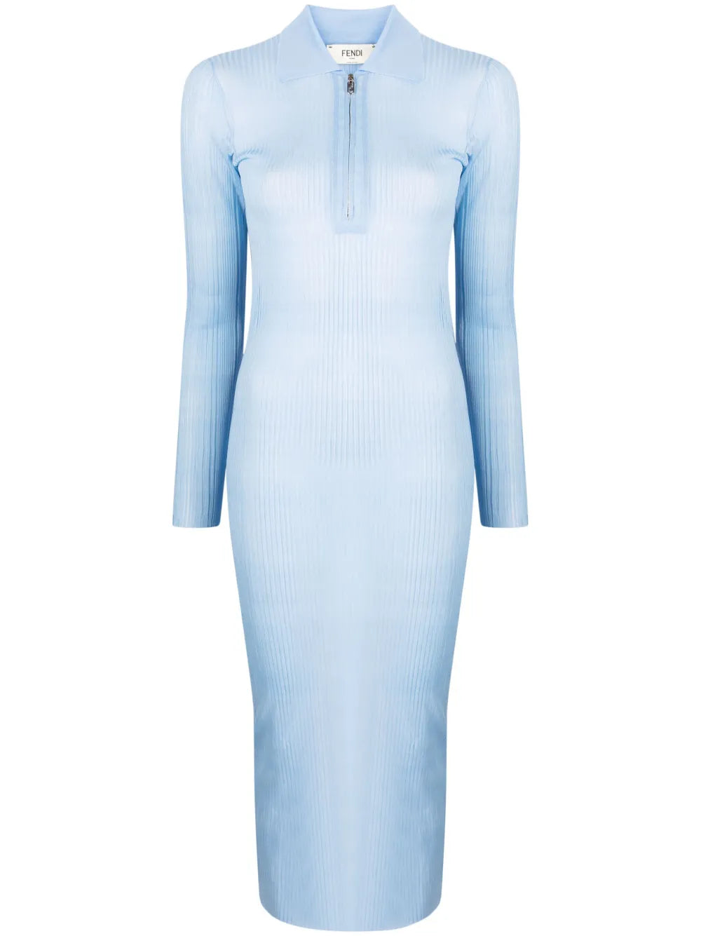 Long-Sleeve Ribbed Midi Dress