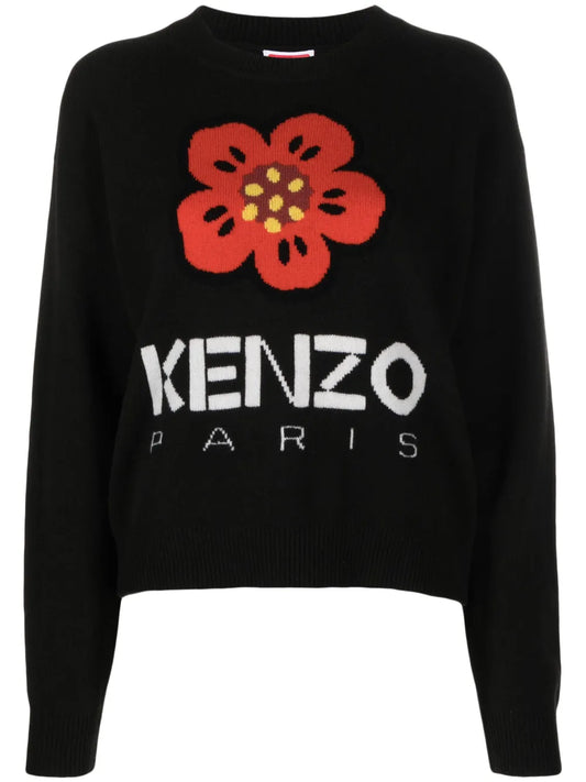 Boke Flower-Motif Wool Jumper