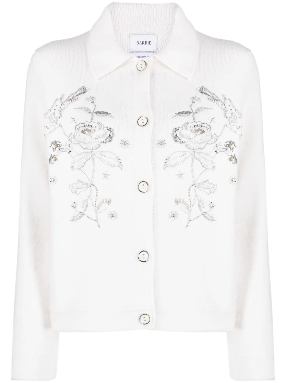 Floral-Embroidered Beaded Jacket