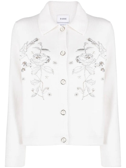Floral-Embroidered Beaded Jacket