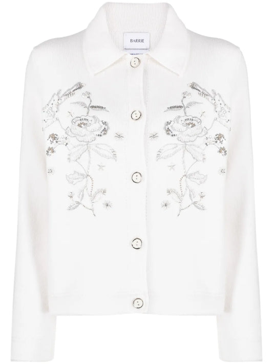 Floral-Embroidered Beaded Jacket
